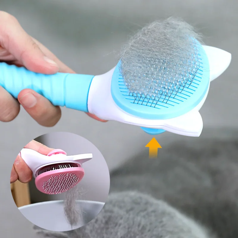 

Pet Cat Brush Dog Comb Hair Removes Pet Hair Comb Self Cleaning Slicker Brush for Cats Dogs Removes Tangled Hair Beauty Products