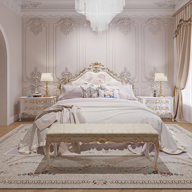 

Современное первоклассное изголовье кровати, европейская роскошная платформа, большой размер, рама для кровати, деревянная безопасная мебель для сна
