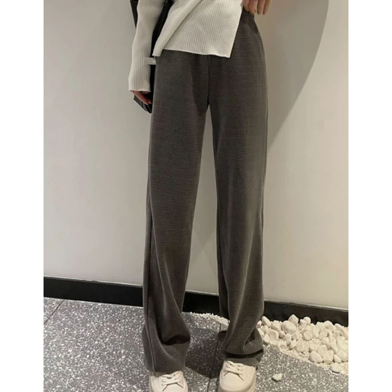 

Spring Casual High Waist Wide Leg Pants for Women Autumn and Winter Loose Pants Female Office Lady Black Trousers Femme 24332