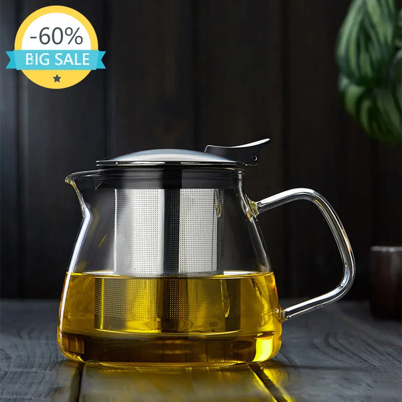 

Filter Tea Infuser Glass Tea Pot Kung Fu Tea Ceremony China Warmer Glass Tea Pot Strainer Top Pu Erh Tea Teteras Tea Cup Set