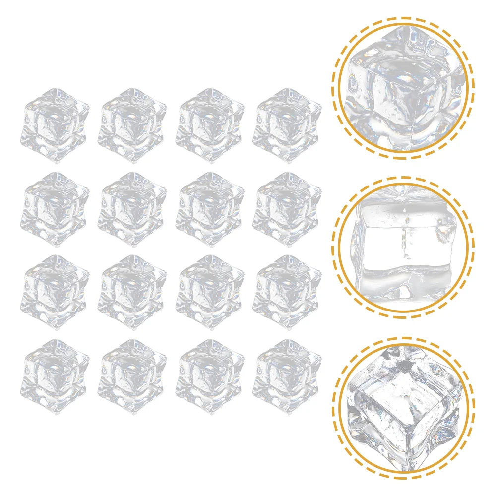 

Ice Cubes Fake Cube Acrylic Clear Vase Faux Transparent Artificial Filler Props Rockscrystals Reusable Realistic Crystal Fillers
