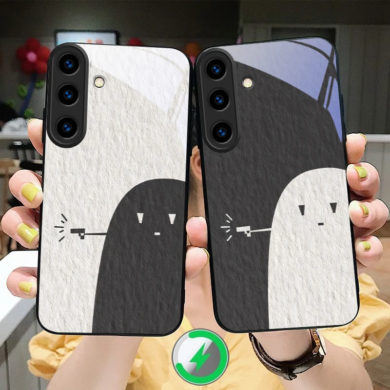 Фото Черно-белый чехол-накладка с магнитным креплением для Samsung Galaxy S25 Ultra, S20 FE, S21, S22, S23 Plus, S24, S26 Edge №2
