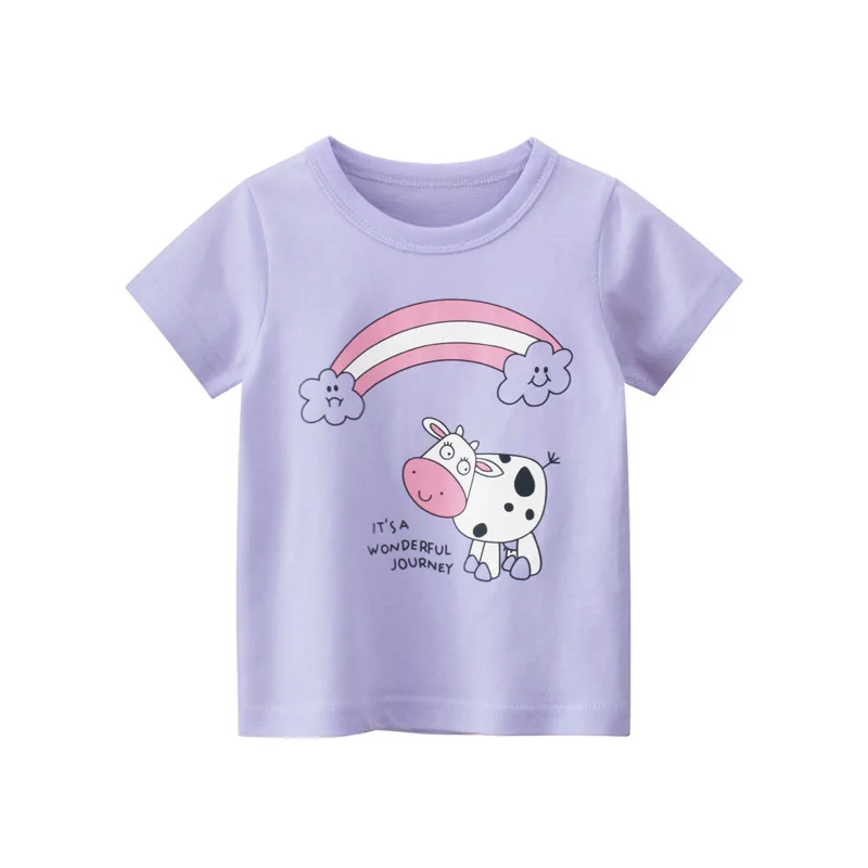 

2022 Summer Girls Beach Kids Clothing Fashion Casual Short Sleeve T-Shirt Tops Cute Baby Clothes