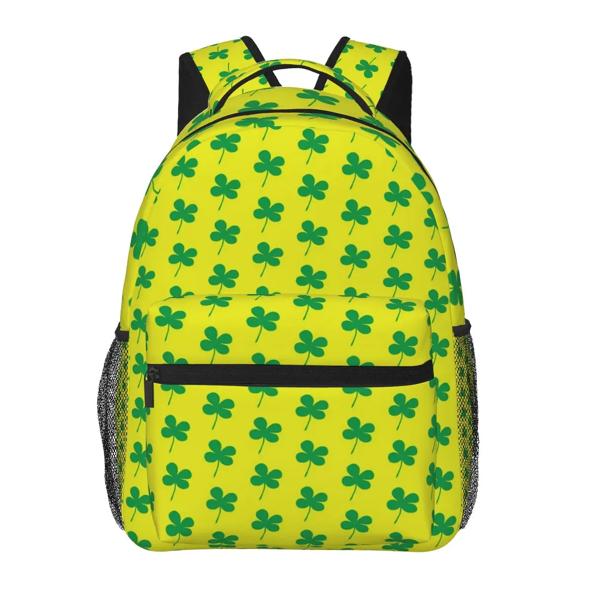 

Green Shamrock Backpack St Patricks Day Outdoor Backpacks Youth Custom Pattern High School Bags Style Rucksack