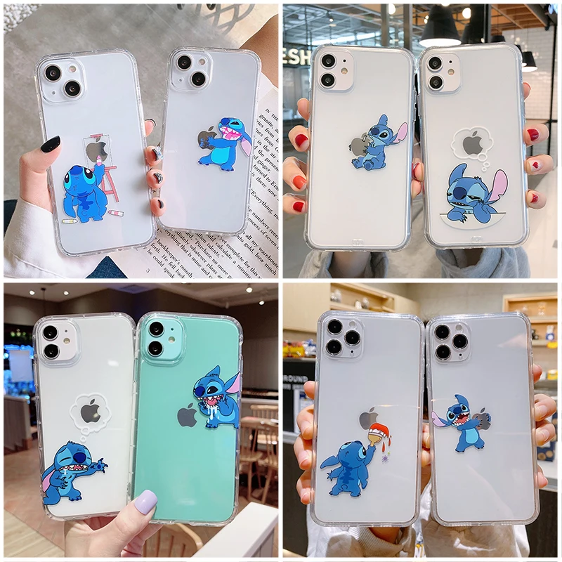 

DISNEY Stitch 2021 NEW Case for IPhone 13 13Pro 12 12Pro Max Phone Case for IPhone 11 Pro X XS MAX XR 7 8 Plus SE Protector Case