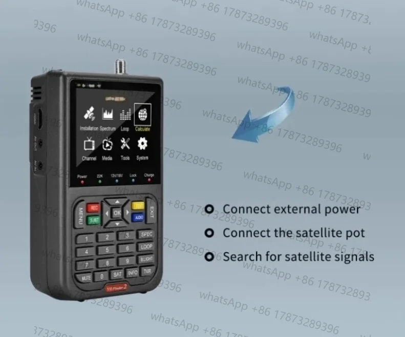 Фото DVB-S2X Satellite Meter Pro, HD-дисплей, профессиональный спутниковый искатель для выравнивания блюд и измерения сигналов №3