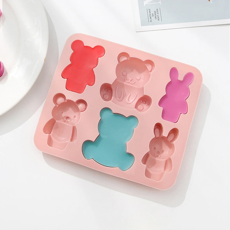 

Бытовая кухонная мультяшная игрушка Медведь силиконовая форма животное шоколадный торт форма для выпечки Детские вспомогательные инструменты для еды