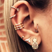goldfish tail pineapple fruit earrings alloy personalized fashion girl simple punk metal personalized ear studies jewelry