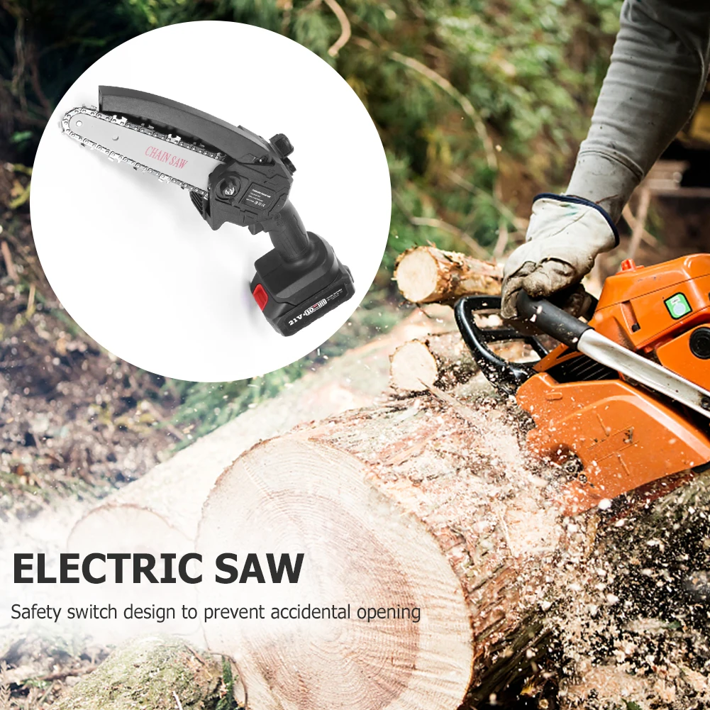 

Chainsaw Electric Drill Battery Rechargeable Woodworking Electric Saw Dust Plate Design Lightweight One-Handed Woodworking Tool