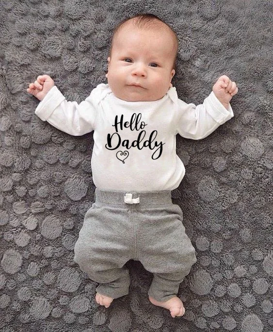 

Комбинезон для новорожденных с длинным рукавом и принтом «Hello DAD»