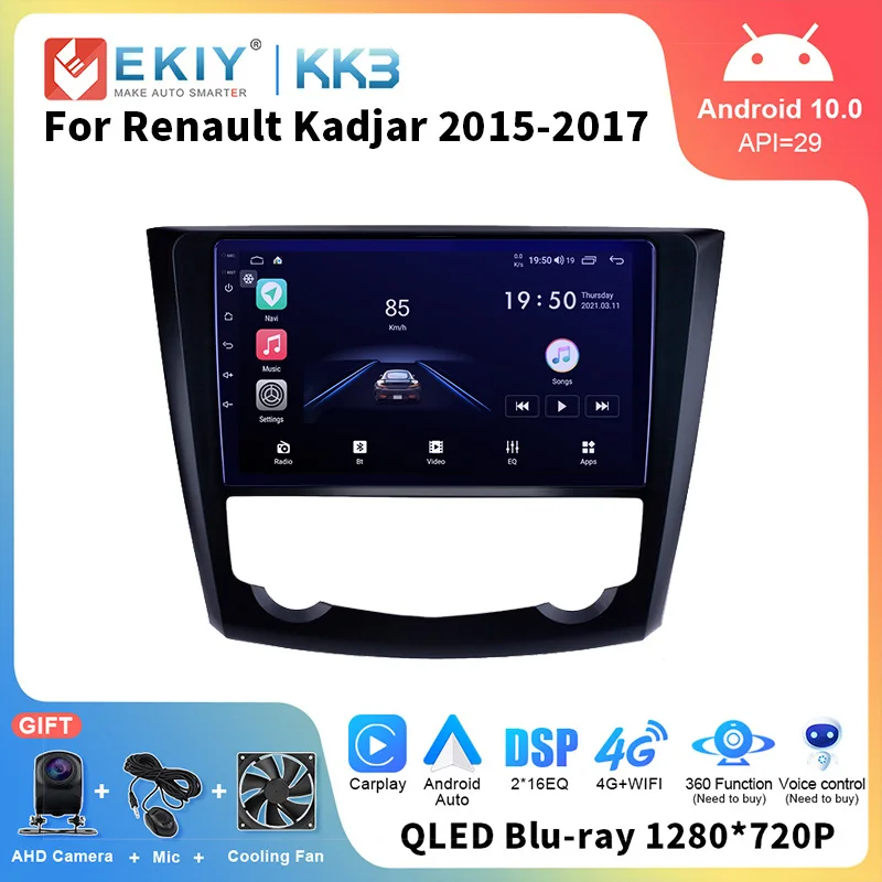 

Автомагнитола EKIY KK3 для Renault Kadjar 2015, 2016, 2017, Android 10, стерео, мультимедиа, GPS-навигация, DSP, Carplay, Авторадио, головное устройство