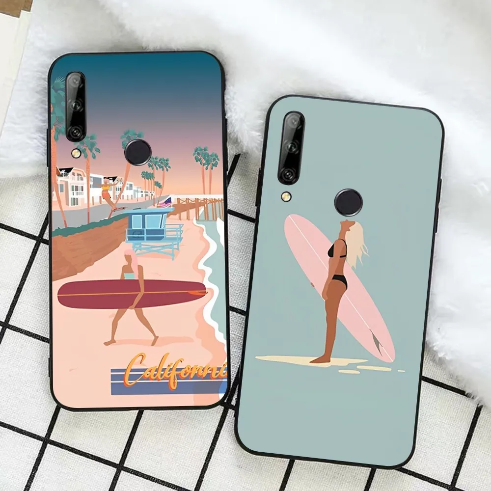 

art surf Girl Phone Case For Huawei Honor 10 lite 9 20 7A pro 9X pro 30 pro 50 pro 60 pro 70 pro plus
