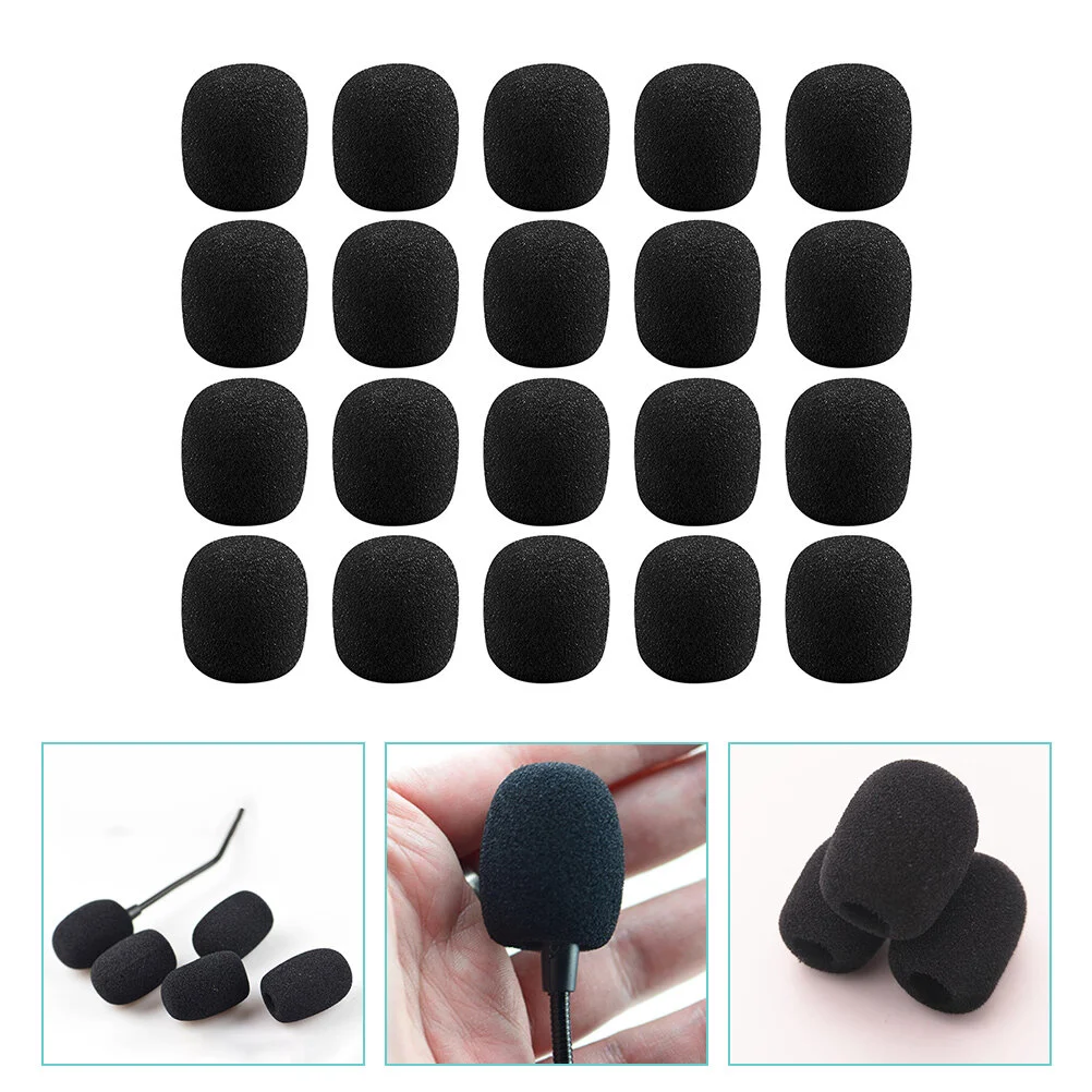 

40 Pcs Tiny Mic Protective Case Practical Accessories Microphone Protectors Cotton Sponge Covers Lapel