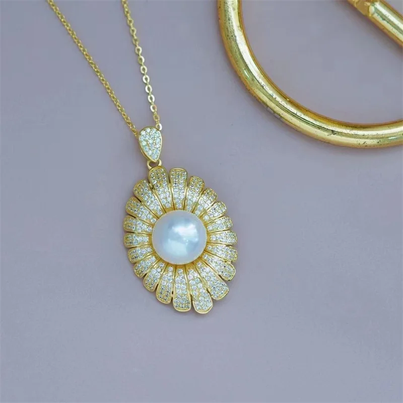 

Экзотическая трендовая огромная Подвеска из циркония AAA 12-13 мм, с белым жемчугом Южной моря, цвет серебряный, Бесплатная доставка и любой случай