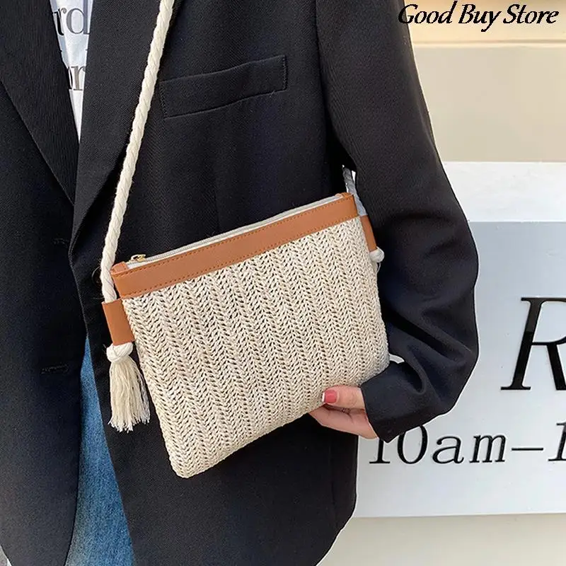 

Женская Соломенная Сумка через плечо из рафии, женская пляжная сумка-тоут для отдыха, летняя дизайнерская сумка 2022