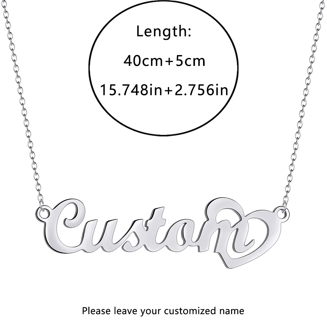 1 шт. ожерелье с именем на заказ персонализированное буквами в форме сердца