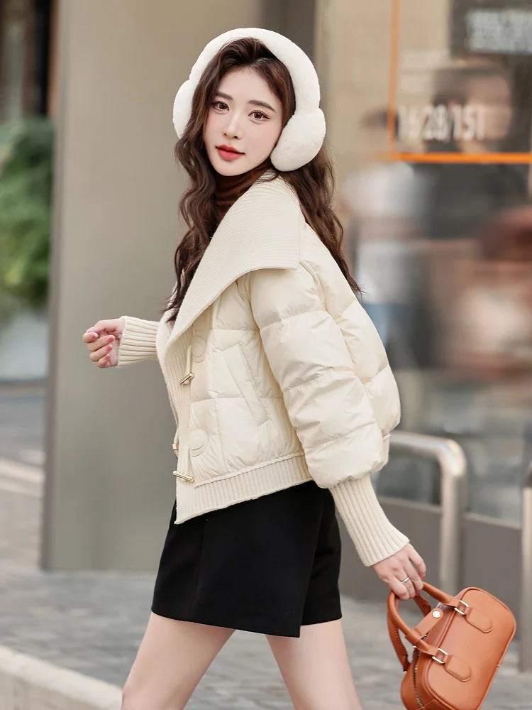 Лоскутный пуховик с хлопковой подкладкой женская одежда 2024 зимняя новая модная