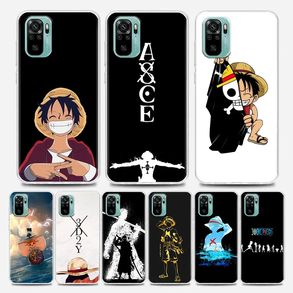 

Japanese Manga Anime Luffy Ace Clear Redmi Case for Note 7 8 9 10 5G 4G 8T Pro 8 8A 7A 9A 9C K20 K30 K40 Y3 10X 4G Silicone