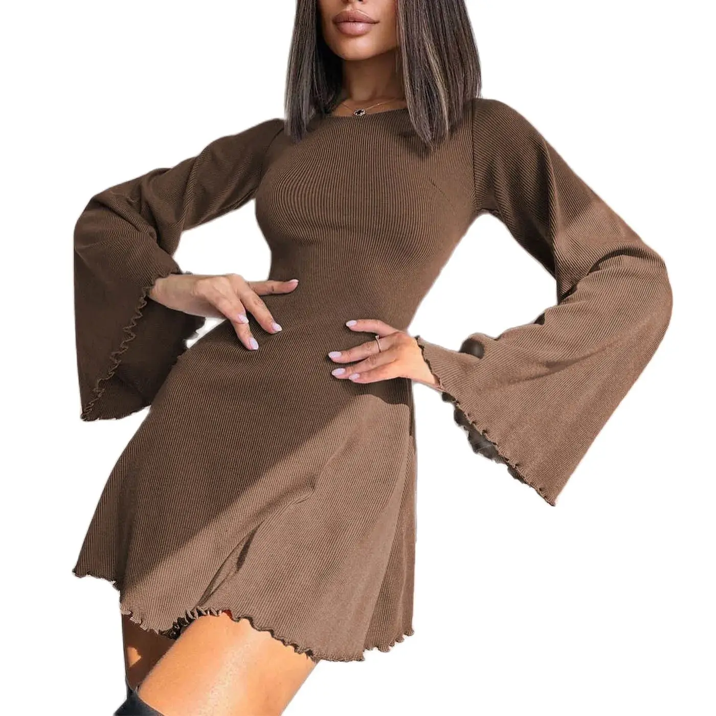 Платье С Кружевными Расклешенными Рукавами Купить