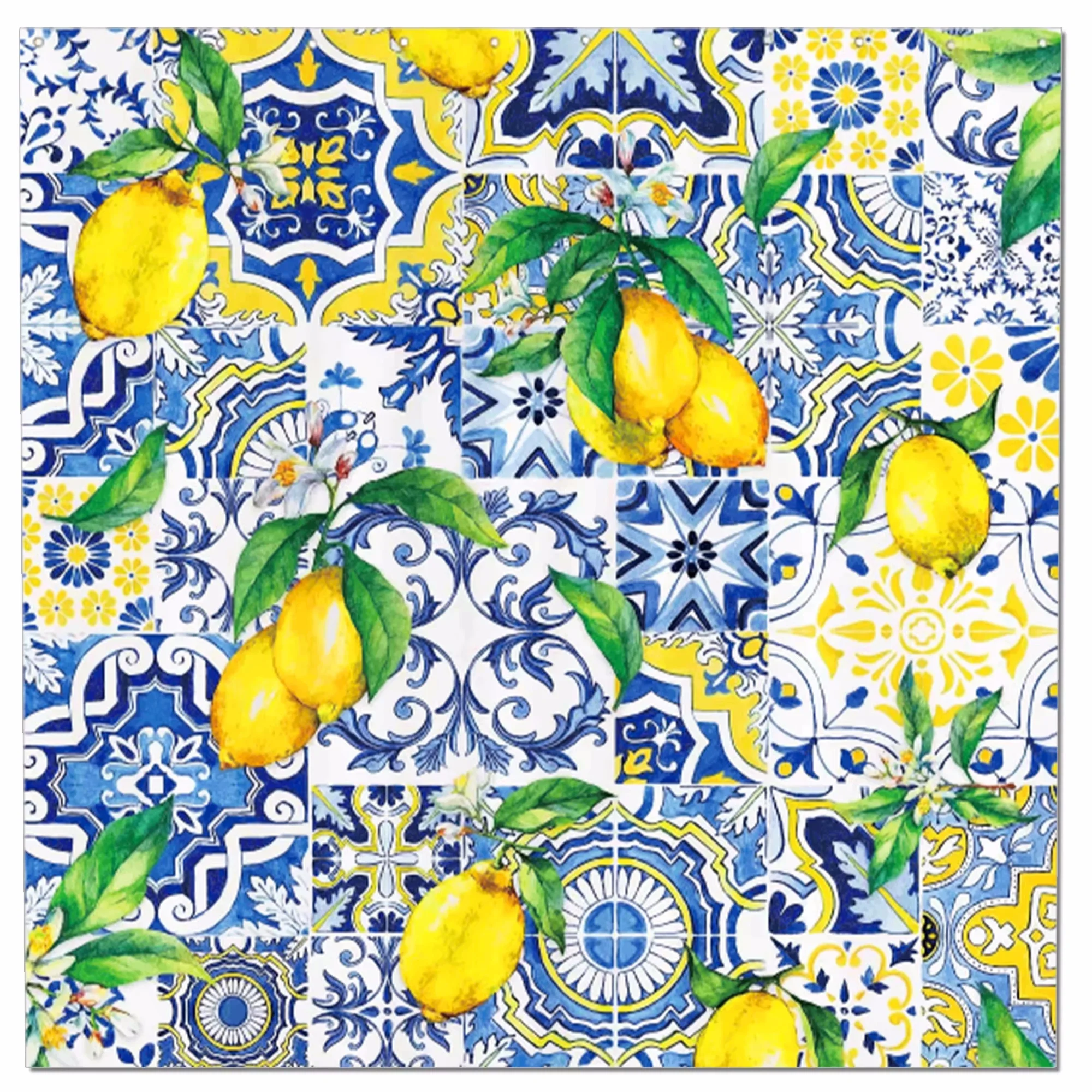 

Одноразовая посуда для вечеринки из бумаги Blue and White Lemon