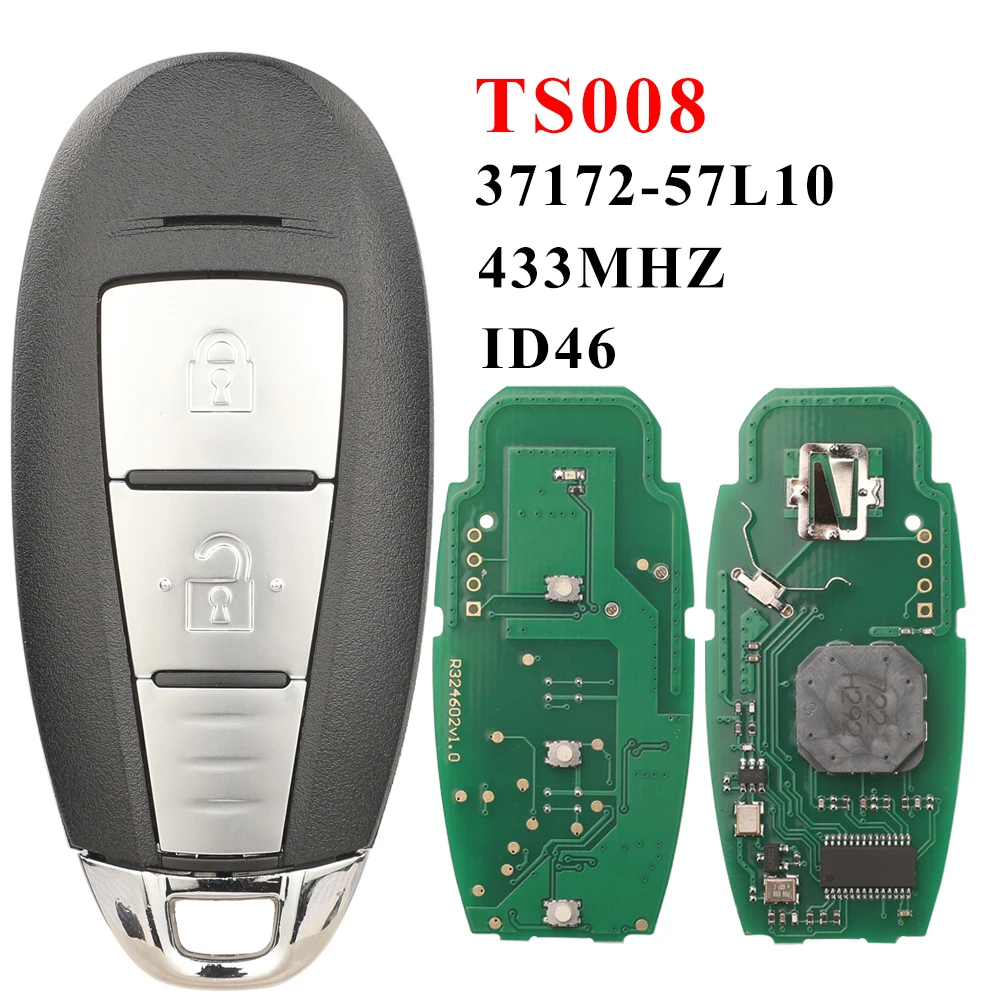 

Jingyuqin TS008 Умный Автомобильный Ключ С Дистанционным Управлением 433 МГц Для Suzuki Swift Kizashi 2010-2018 2/3 Кнопки PC...