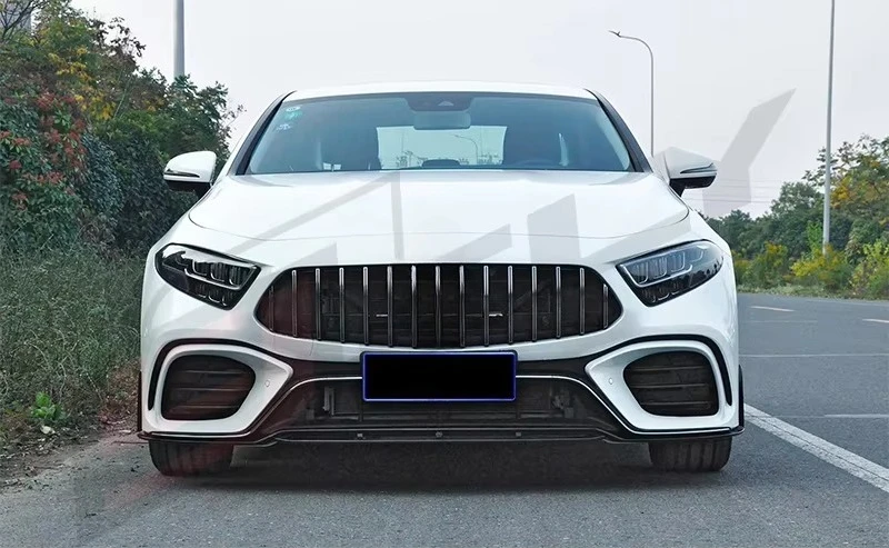 Фото Бампер C257 для Mercedes-Benz CLS (W257) в стиле GT63: передний и задний бамперы, диффузор, выхлопные трубы, 2019-2023 гг. №2