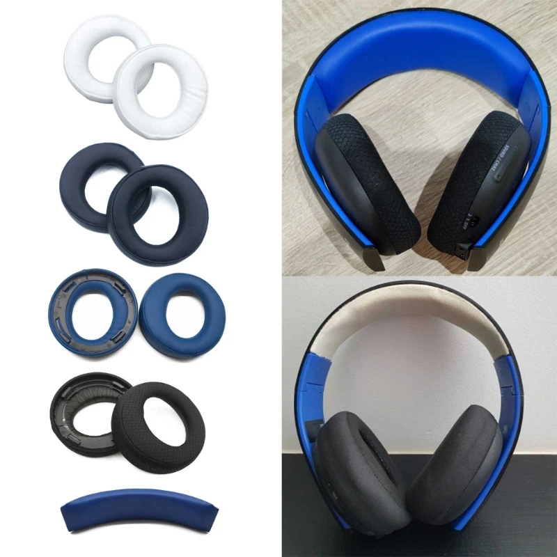 Protain Leather Earpads Headband for PS-3 PS-4 Gen3 Gold 7.1 Headset Ear Cushions Earpads Replacement Ear Pads