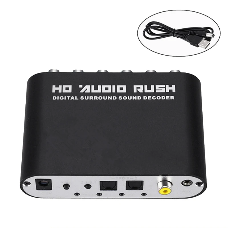 Digital 5.1 Audio Decoder Dolby Dts/Ac-3 Optical To 5.1-Channel RCA Analog Converter Sound Adapter Amplifier | Электроника