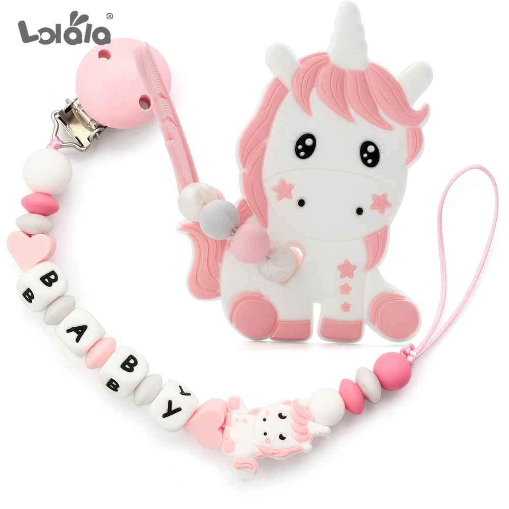 

Baby Nipples Clips Personalized Name Silicone Teething Beads Nursing Dummy Holder Pacifier Chain Shower Gift Chew Toy