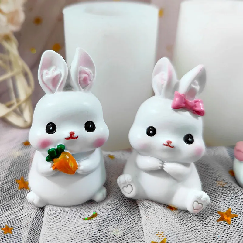 

3D Cute Rabbit Fondant Silicone Mold for DIY Pastry Cupcake Chocolate Candy Dessert Decoration Kitchen Accessories Baking Tools