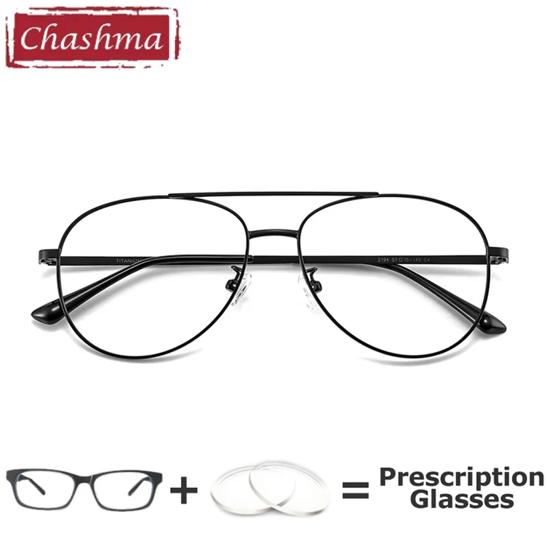 Classic Eyeglasses Prescription Glasses Anti Blue Ray Fashion Big Circle Frame Myopia Minus Dark Lens Titanium Men