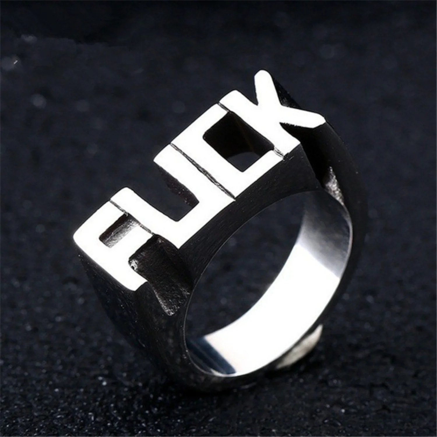 

Europe United States Popular Letter Ring Simple Punk Style Hip Hop Ring Ring First Accessories domineering exquisite personality