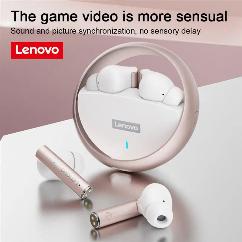 

Lenovo LP60 Bluetooth Headphones TWS Wireless Gaming Earphones Rotatable Metal Cavity Ring Headset HiFi Stereo Sound Low Latency
