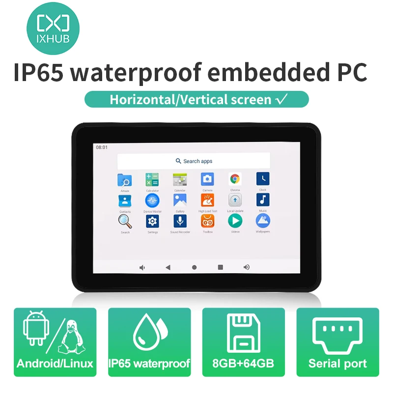 IXHUB 10 1 дюйма 800*1280 Встроенный компьютер все в одном Android Ubuntu Промышленный