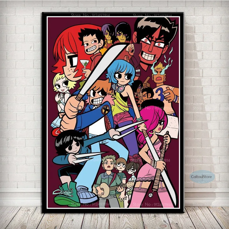 Картина на холсте постеры HD принты Классический Скотт Пилигрим против мира кино