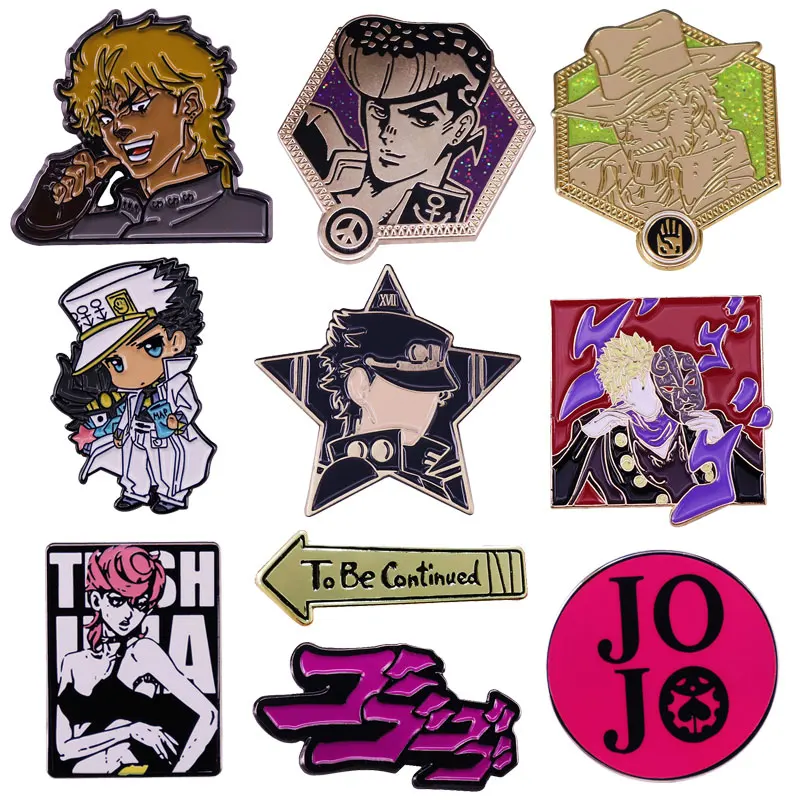 

Jojos Anime Movies Metal Cartoon Brooch Lapel Enamel Pins Collect Badges Backpack Collar Adorn Men Women Fashion Jewelry Gifts