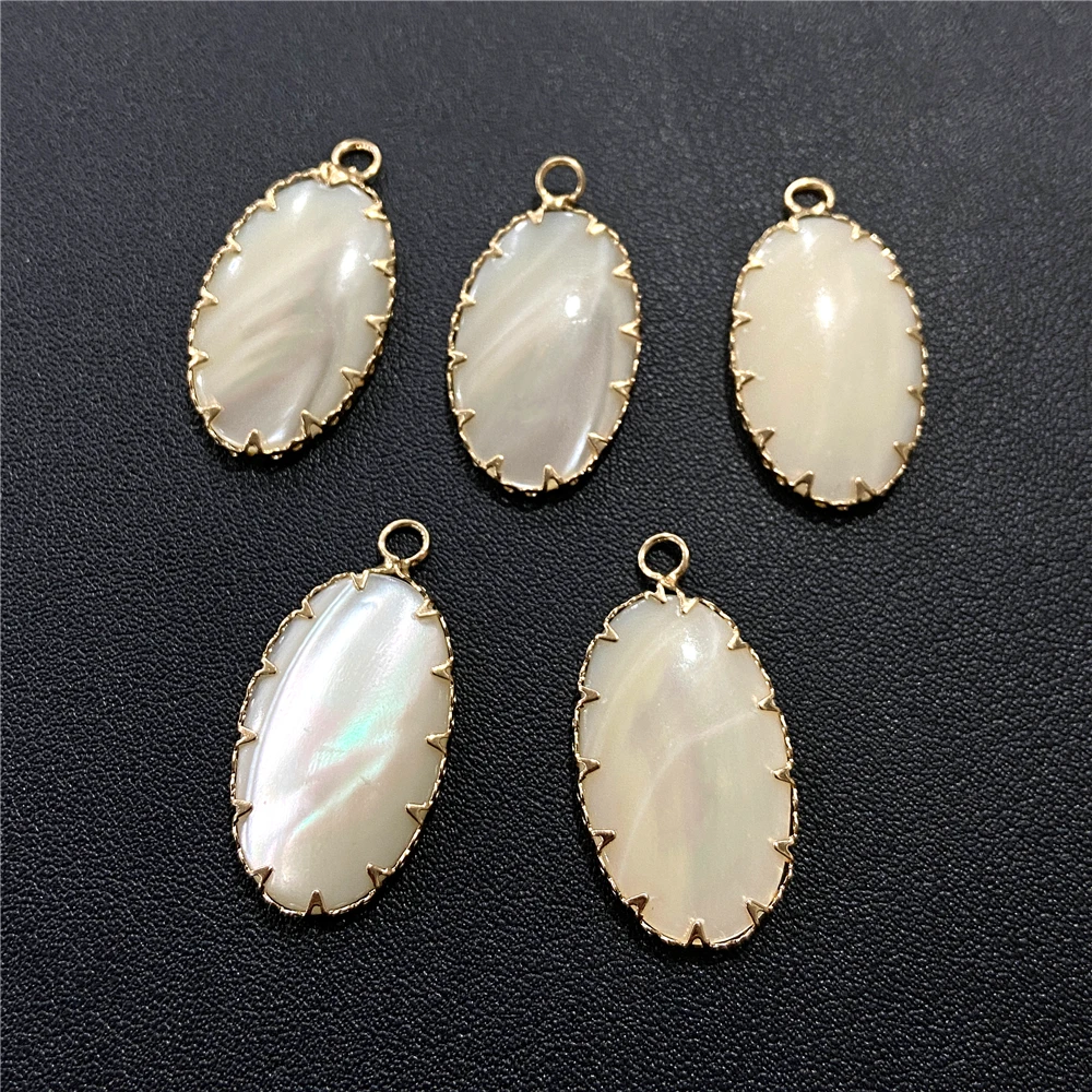 

Oval Marquise Shape Shell Pendant Mother of Pearl Charms For Jewelry Making Natural Shell Charms DIY Earring Necklace Bracelet