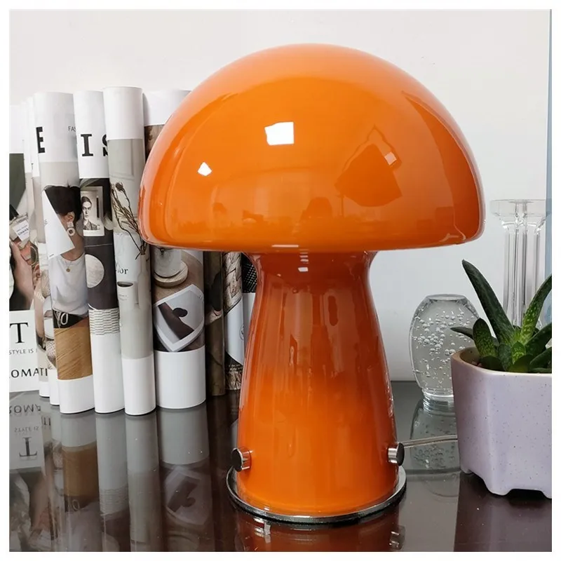 Glass Mushroom Table Lamp Pack House Decoration Atmosphere Lamp  Korean Style Bedroom Bedside Lamp Home Decoration Accessories