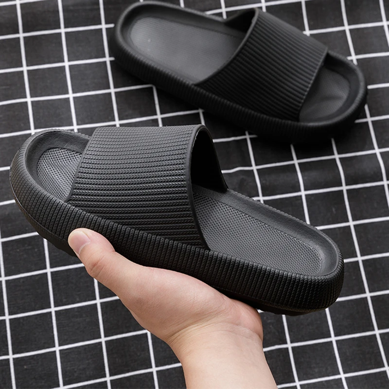 

Женские шлепанцы из ЭВА, Нескользящие пляжные сандалии на плоской платформе, для ванной комнаты, летняя обувь, 2023