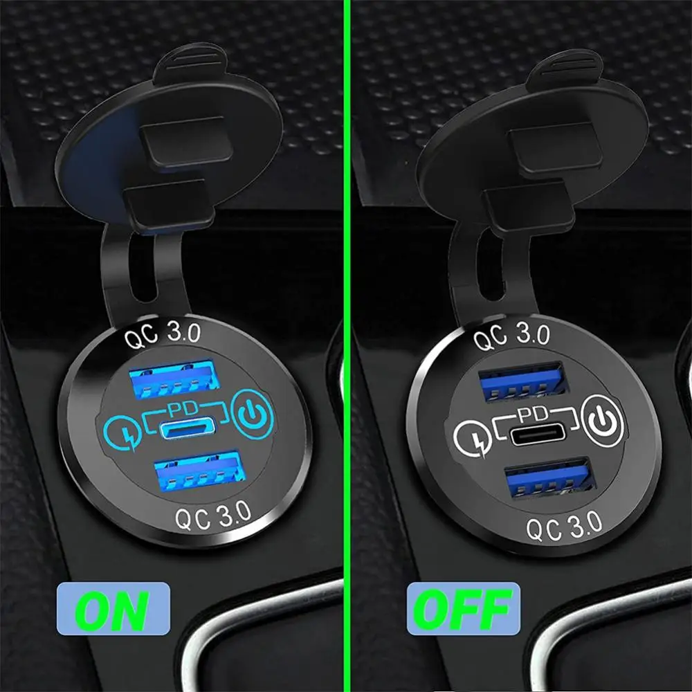 Автомобильное зарядное USB-устройство с кабелем 12-24 В QC 3 0 |