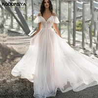 sweetheart off the shoulder wedding dress v neck backless tull sweep train bridal gown bride party vestido de novia custom made