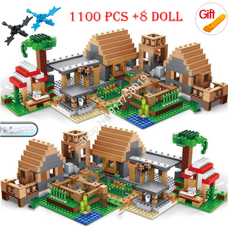 

TAKARA TOMY The Farm Cottage Minecraftinglys Building Blocks Mountain Cave My World Village Tree House With Elevator Bricks Toys