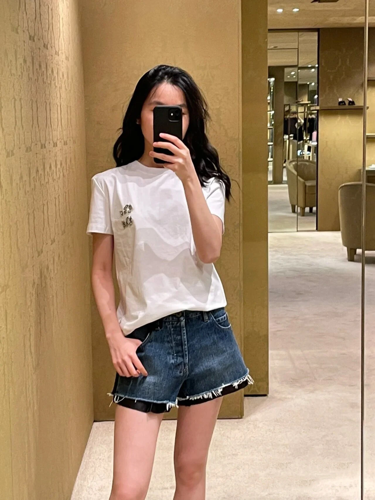 

Новинка весна-лето 2023, рубашка с вышивкой и надписью, Хлопковая универсальная футболка с коротким рукавом