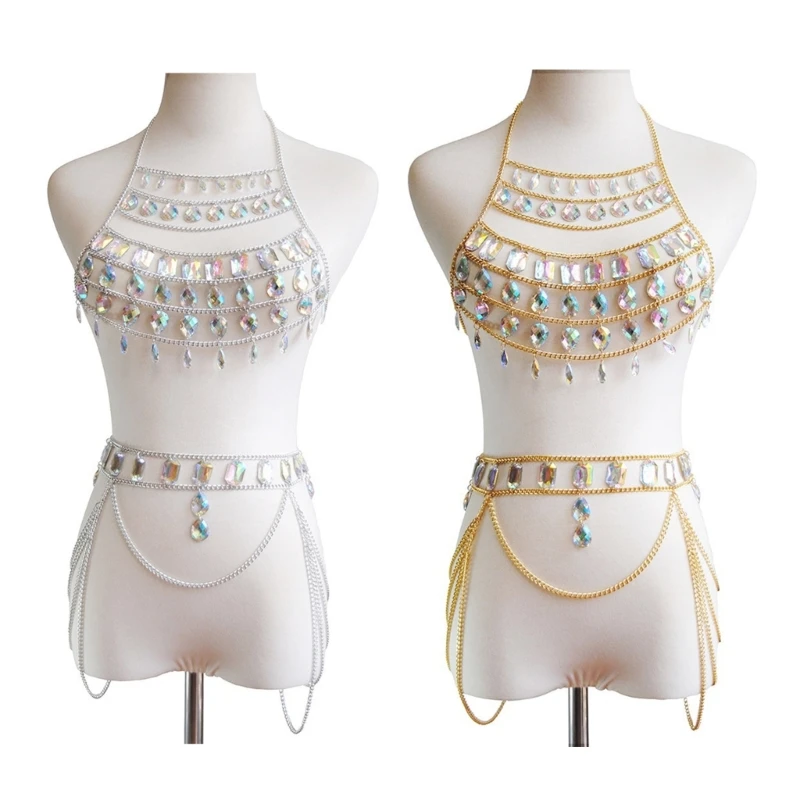 

Beach Chain for Women Metal Body Chain Bra Fashion Harness Charm Fringe Chain D7WB
