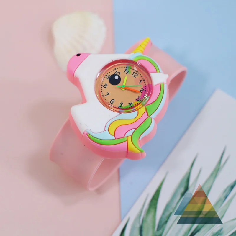 New 1PC Unicorn Watch Children Toy Pony Watch Kids Gift Girls Boys Slap Bracelet Kids Children Quartz Sports Watches Baby Clock