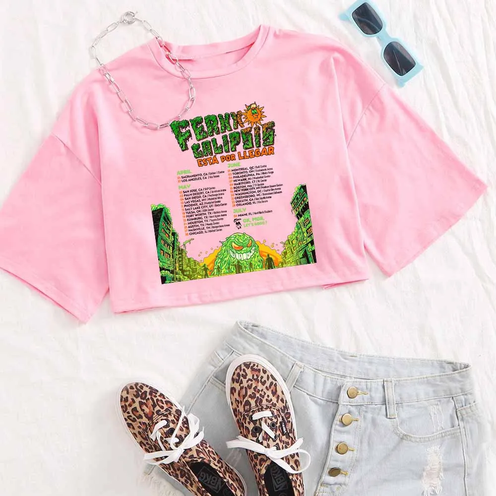 Feliz Cumpleanos Ferxxo Feid World Tour 2024 женские укороченные топы для девочек повседневные