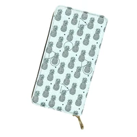pineapple geometric print long wallets portable waterproof zipper%c2%a0coin purse woman shopping card case cover portfel damski gift