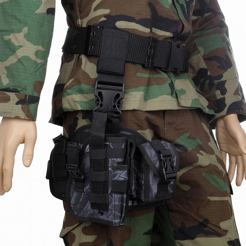 

Outdoor Tactical Molle Gun Holsters Leg Cover Multifunction Leggings Kit CS Quick Waist Leg Hanging Bag Hunting Accessories