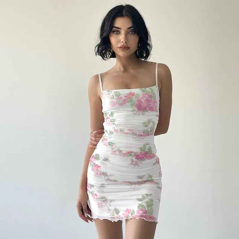 Женское летнее Новое пикантное цельнокроеное Плиссированное облегающее платье