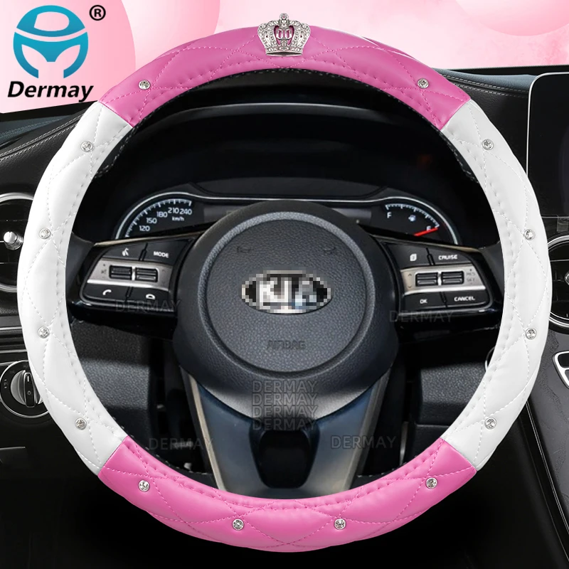 

Оплетка на руль Для Киа спортадж СИД-Рино-пиканто-Cerato Stonic Soul, алмазная корона, аксессуары для автомобиля